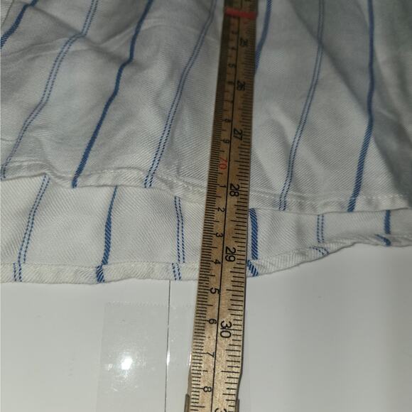 Jach's Girlfriend Womens XXL Button Up Shirt Striped White Blue Flowy Career NWT - Picture 6 of 10